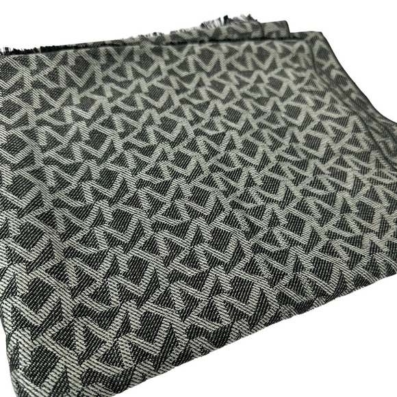 Michael Kors Black and White MK Printed Logo Scarf Wrap Shawl - Picture 1 of 13